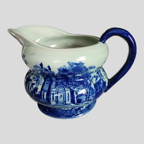VICTORIA WARE. IRONSTONE FLOW BLUE PITCHER   VINTAGE - Picture 3 of 8